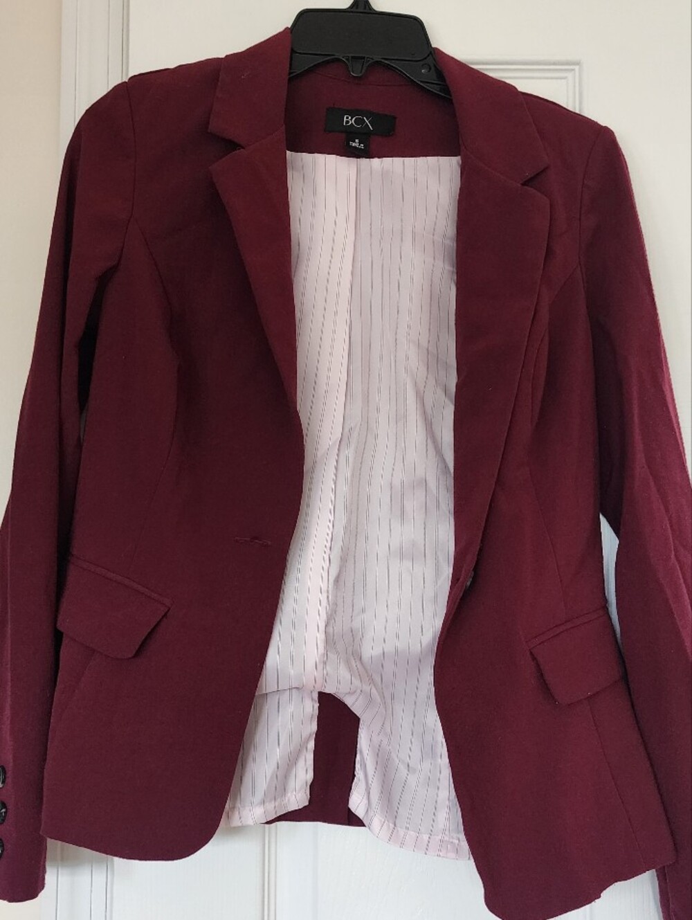 BCX Women's Burgundy Blazer Jacket